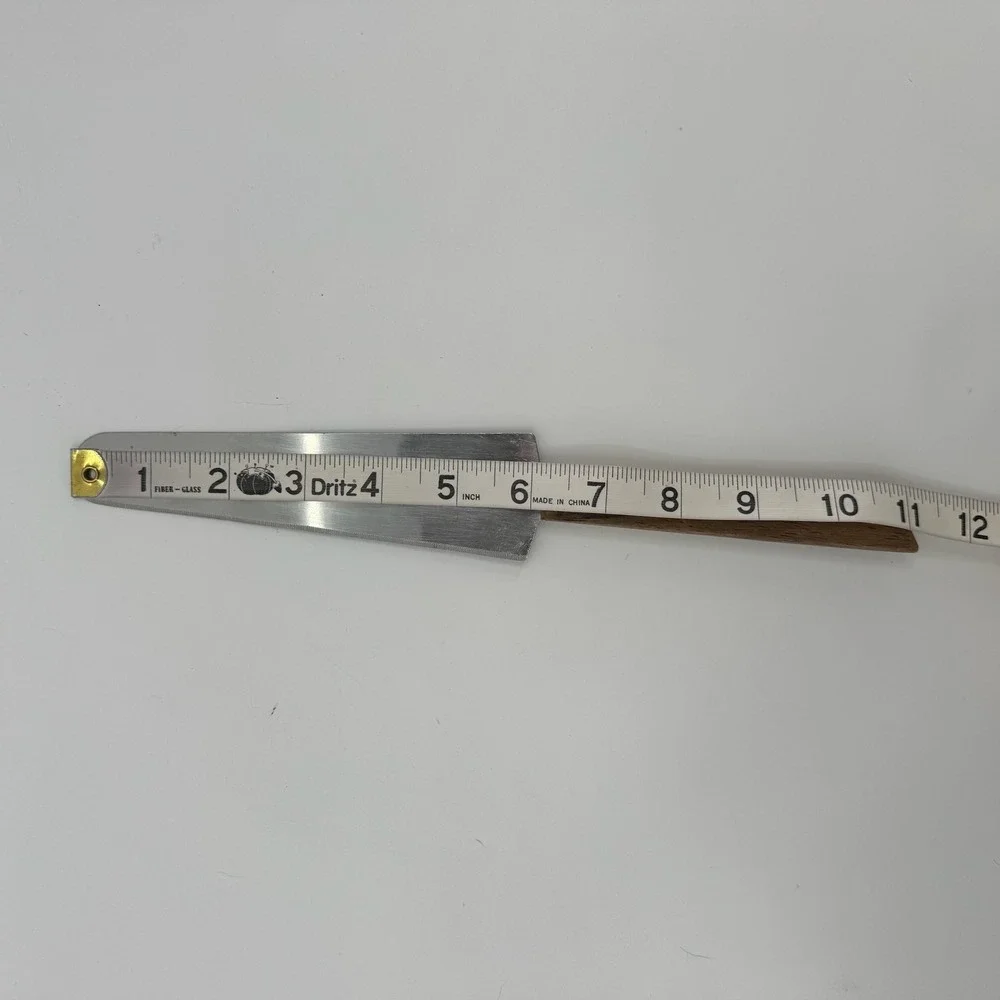 Vtg Cake Pie Server Stainless Steel Wood Handle Serrated Dessert Knife Utensil